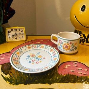 Vintage Temperware By Lenox Cup and small plate set